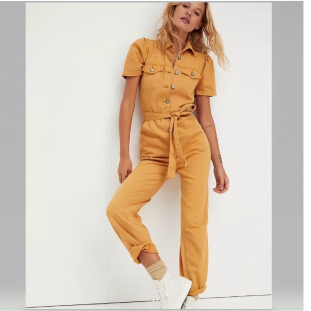 Boyish The Vincent Jumpsuit in Gold Rush Size Large